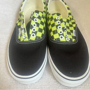 Vans Kids Checkered Black and Yellow Slip-On Shoes